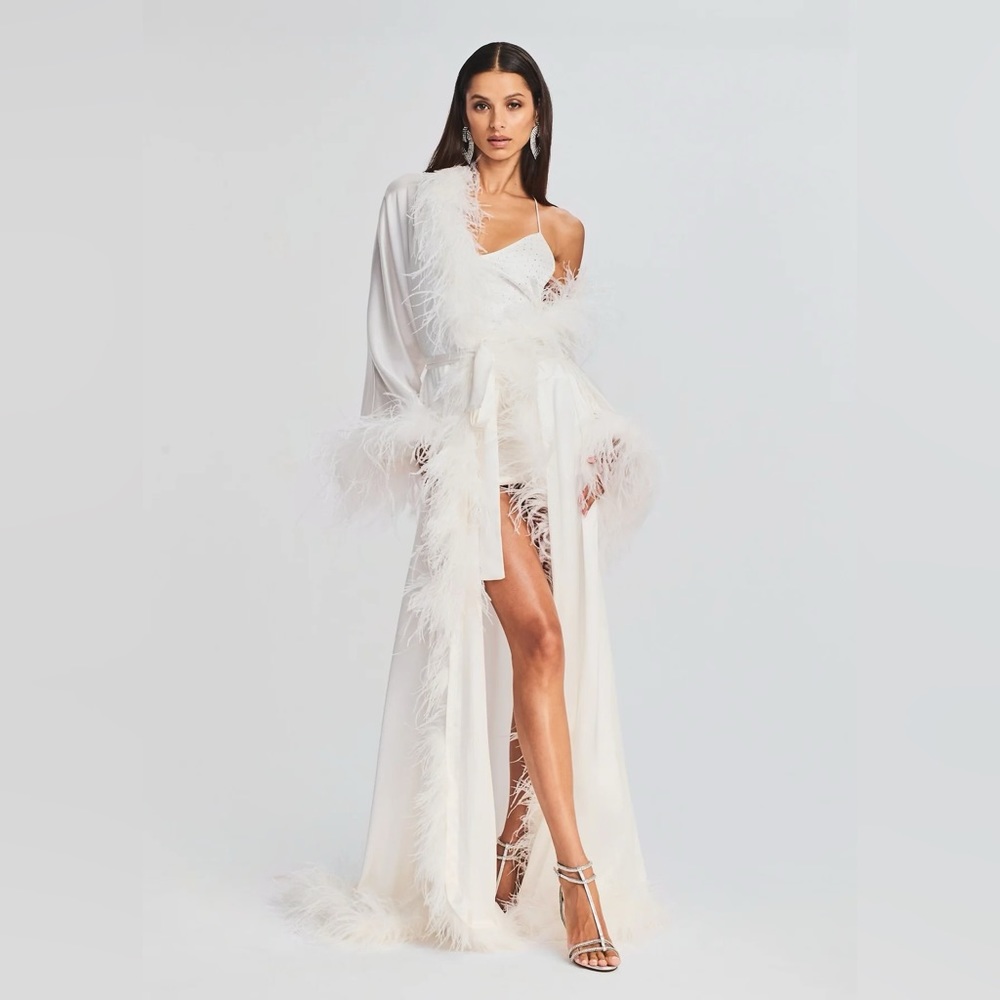 Retrofête feather robe